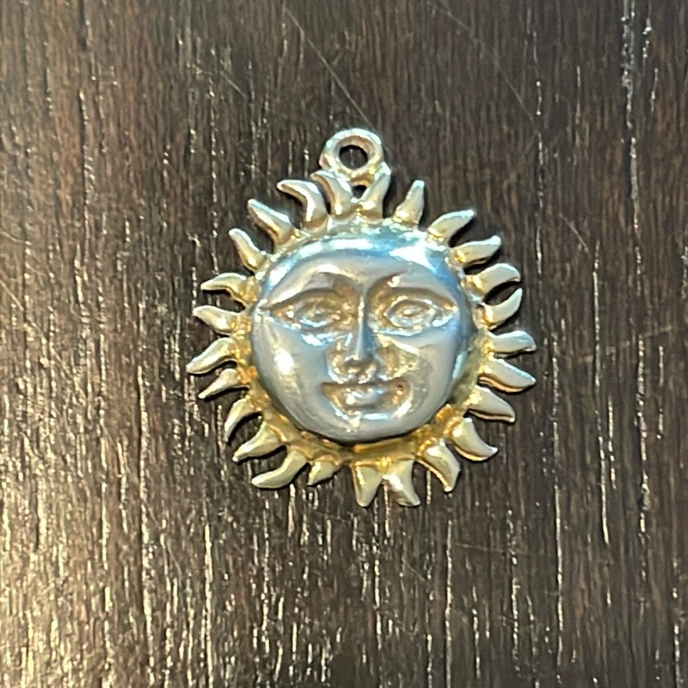 Mexico 925 Sterling Silver Sun Face Pendant